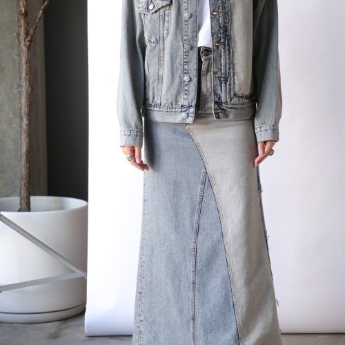 mm6 maison margiela long skirt in light blue bottoms mm6 maison margiela 287343