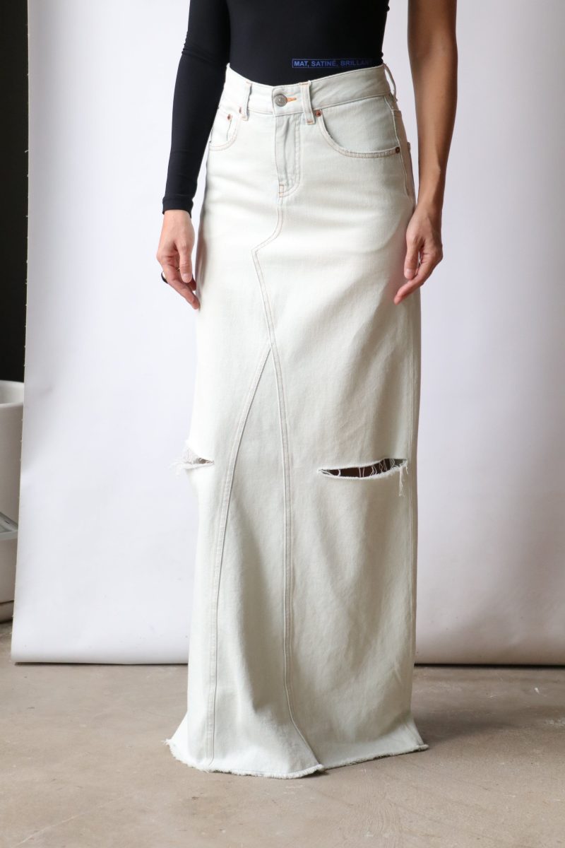 mm6 maison margiela long skirt in light blue bottoms mm6 maison margiela 407724