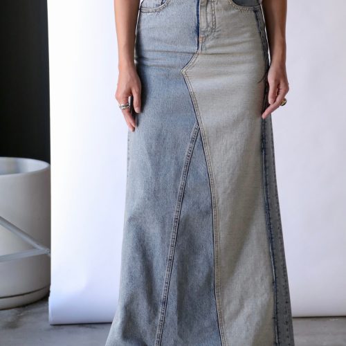 mm6 maison margiela long skirt in light blue bottoms mm6 maison margiela 708765