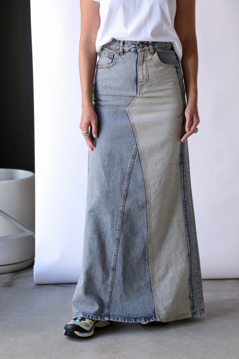 mm6 maison margiela long skirt in light blue bottoms mm6 maison margiela 708765