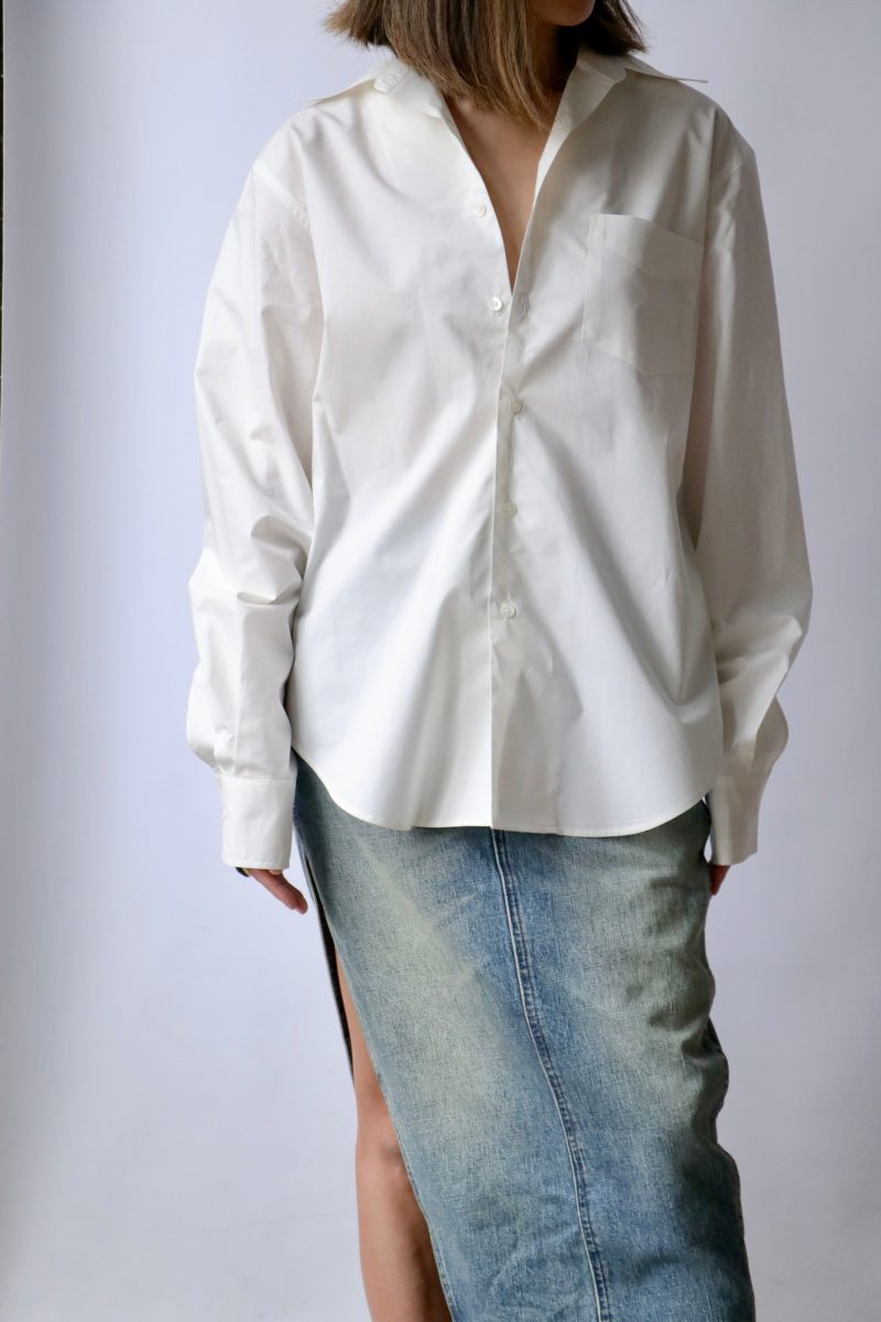 mm6 maison margiela long sleeve shirt in off white tops blouses mm6 maison margiela 373036