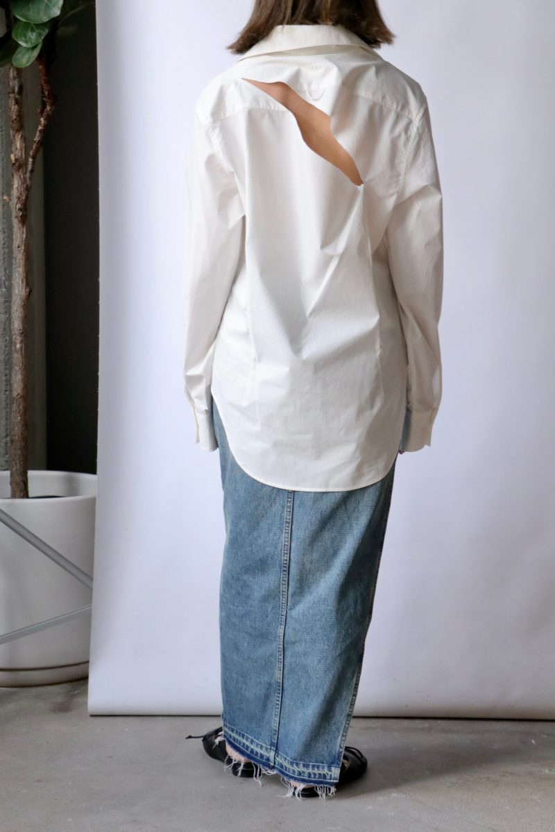 mm6 maison margiela long sleeve shirt in off white tops blouses mm6 maison margiela 585654