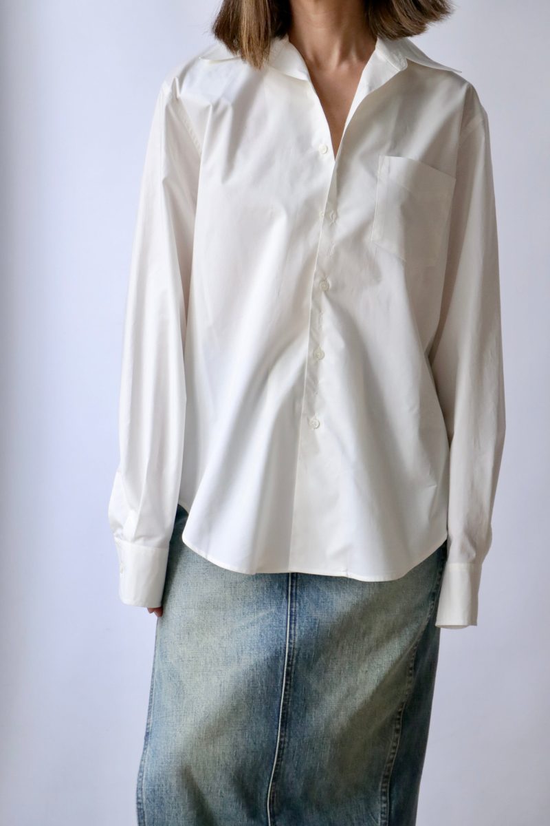 mm6 maison margiela long sleeve shirt in off white tops blouses mm6 maison margiela 625979