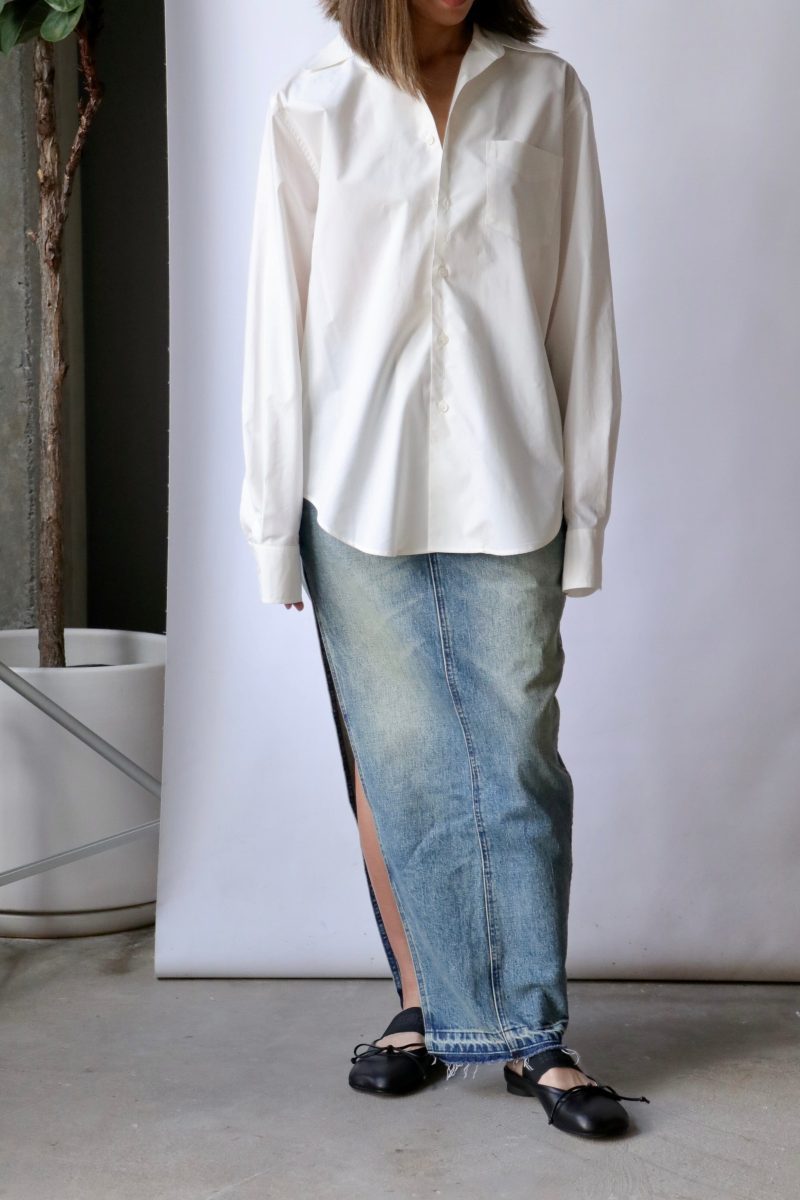 mm6 maison margiela long sleeve shirt in off white tops blouses mm6 maison margiela 656997