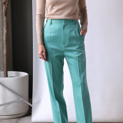 mm6 maison margiela pants in turquoise bottoms mm6 maison margiela 295341