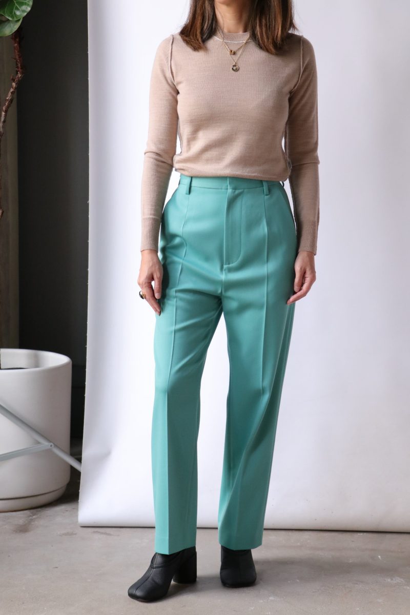 mm6 maison margiela pants in turquoise bottoms mm6 maison margiela 334752