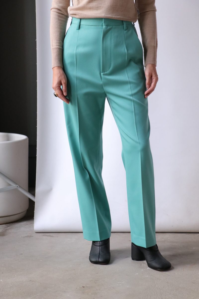 mm6 maison margiela pants in turquoise bottoms mm6 maison margiela 989377