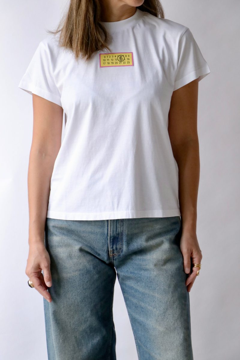 mm6 maison margiela t shirt in optic white t shirts tanks mm6 maison margiela 794694