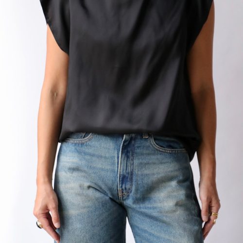 mm6 maison margiela top in black tops blouses mm6 maison margiela 852314