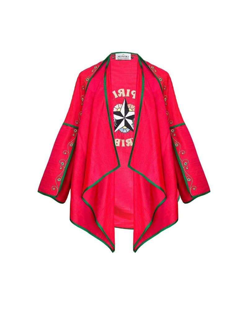 monoki lotus jacket in red outerwear monoki 110246