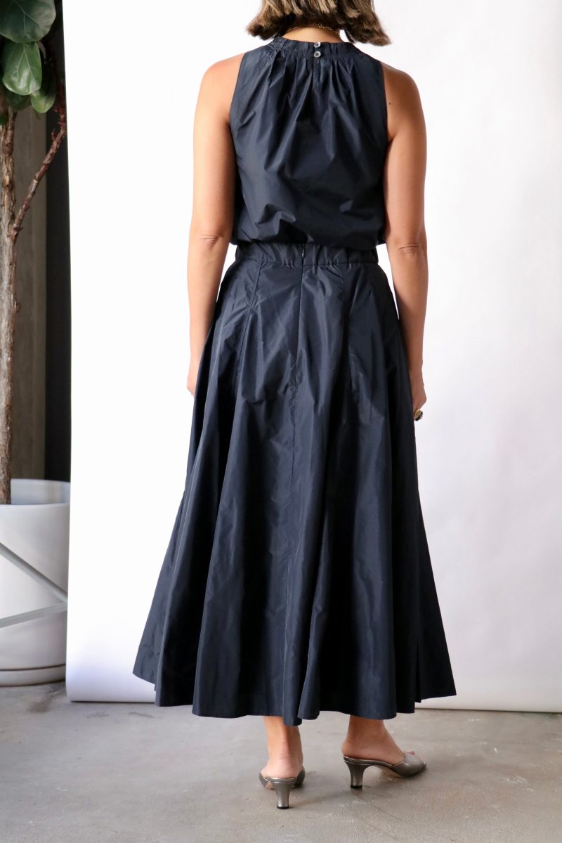 odeeh ultra light taffeta skirt in navy bottoms odeeh 244023