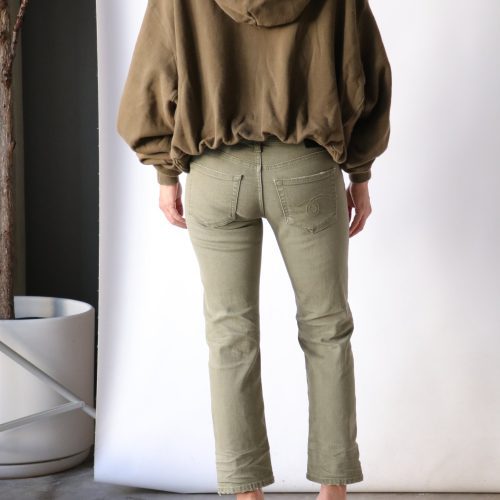 r13 balloon pullover hoodie in dark olive sweatshirts r13 101901