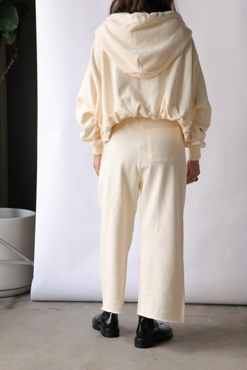 r13 cropped pleated sweatpant in natural bottoms r13 473476