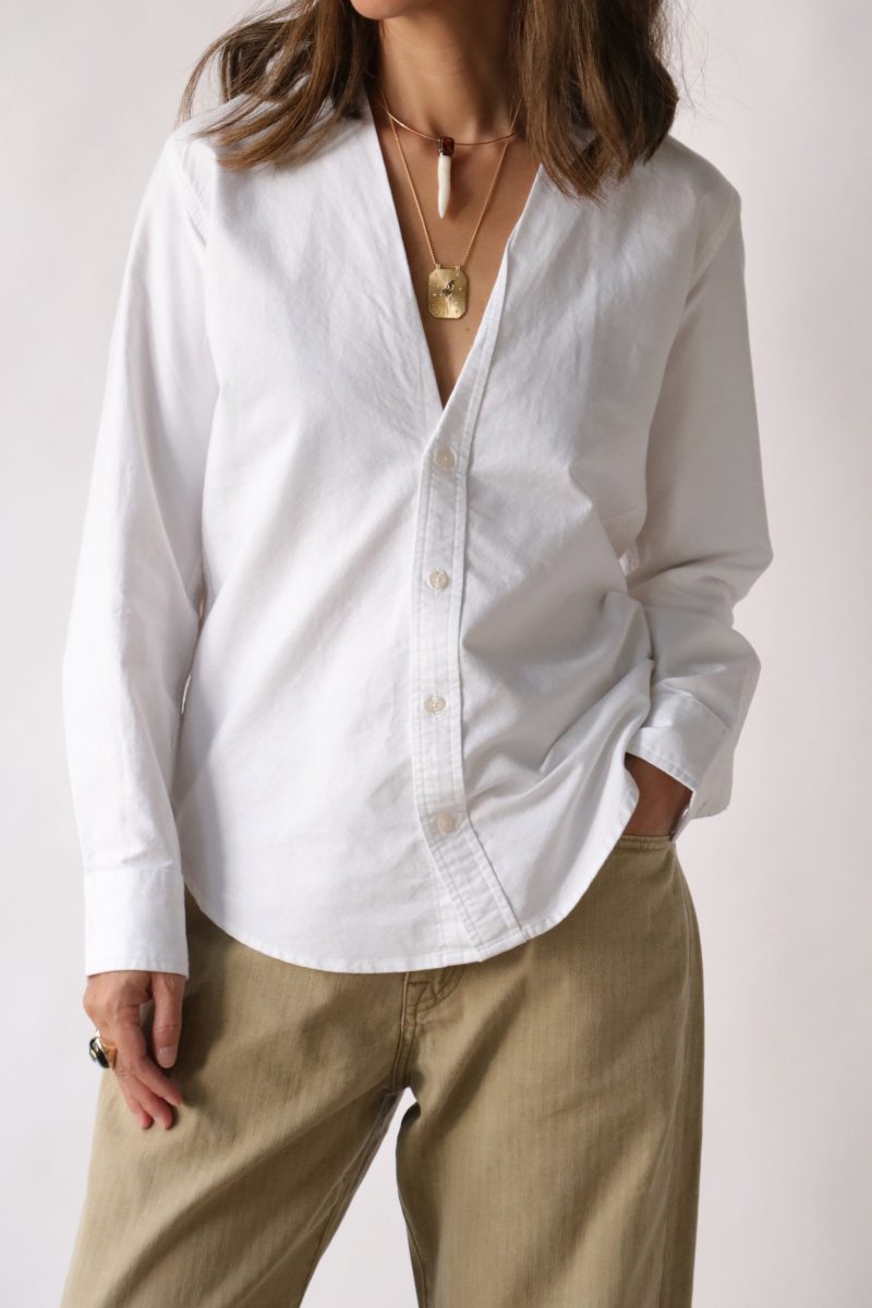 r13 foldback shirt in white oxford tops blouses r13 111374