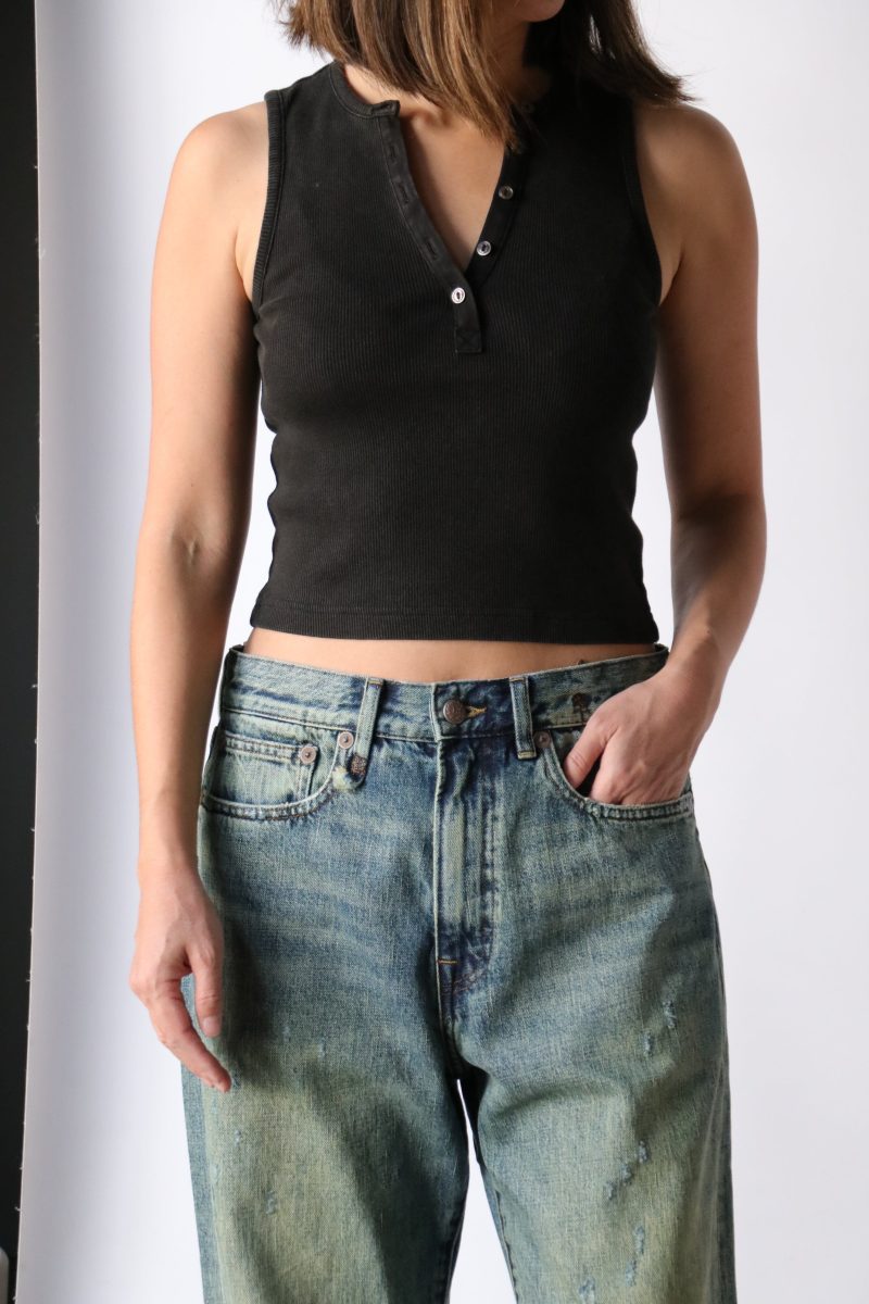 r13 henley tank in washed black t shirts tanks r13 734250