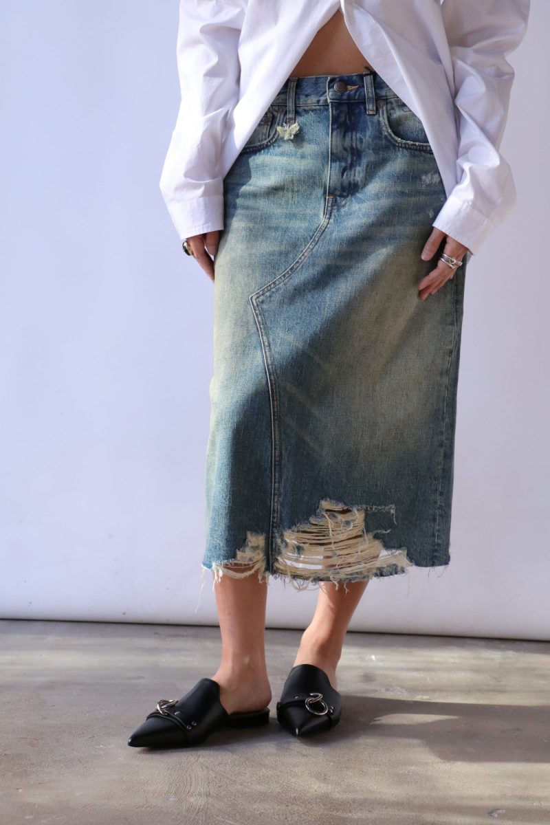 r13 jesse skirt in clinton blue bottoms r13 378715