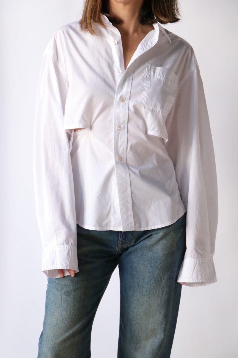 r13 open back shirt in white tops blouses r13 297592