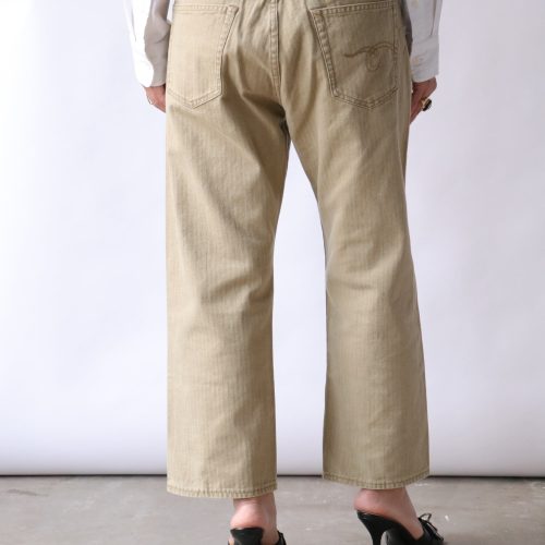 r13 x boyfriend jean in khaki herringbone twill bottoms r13 240811