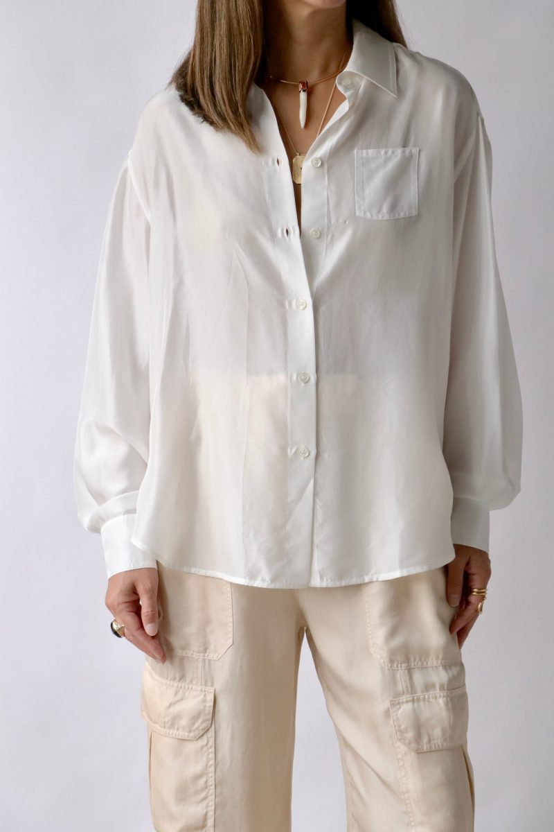 raquel allegra brentwood shirt in washed white tops blouses raquel allegra 345310