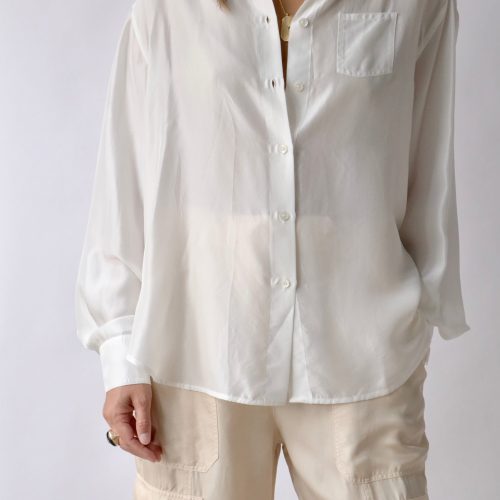 raquel allegra brentwood shirt in washed white tops blouses raquel allegra 482912