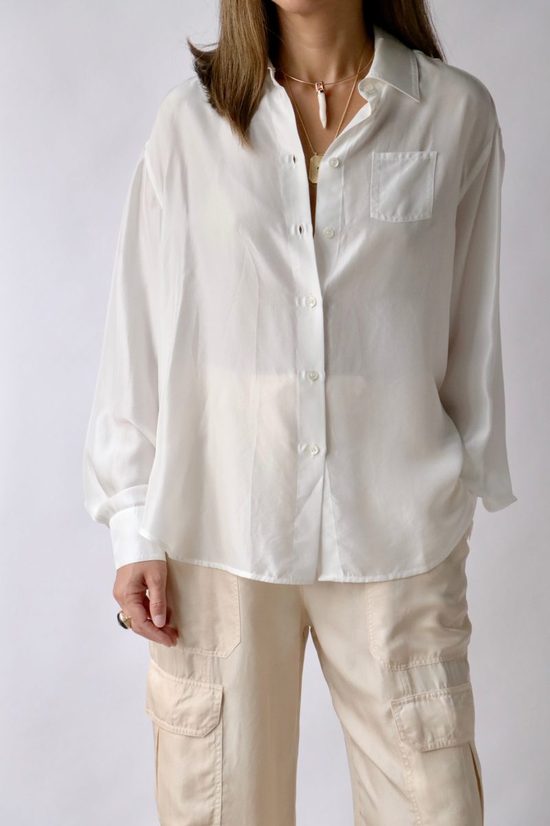 raquel allegra brentwood shirt in washed white tops blouses raquel allegra 482912