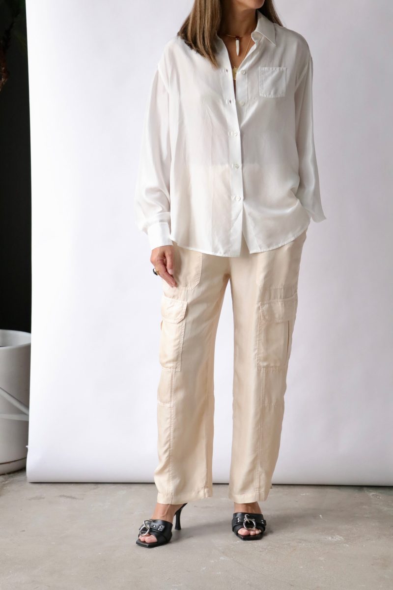 raquel allegra brentwood shirt in washed white tops blouses raquel allegra 982631