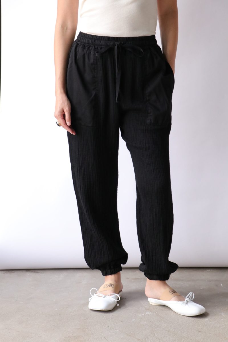 raquel allegra cameroon pant in faded black bottoms raquel allegra 943292