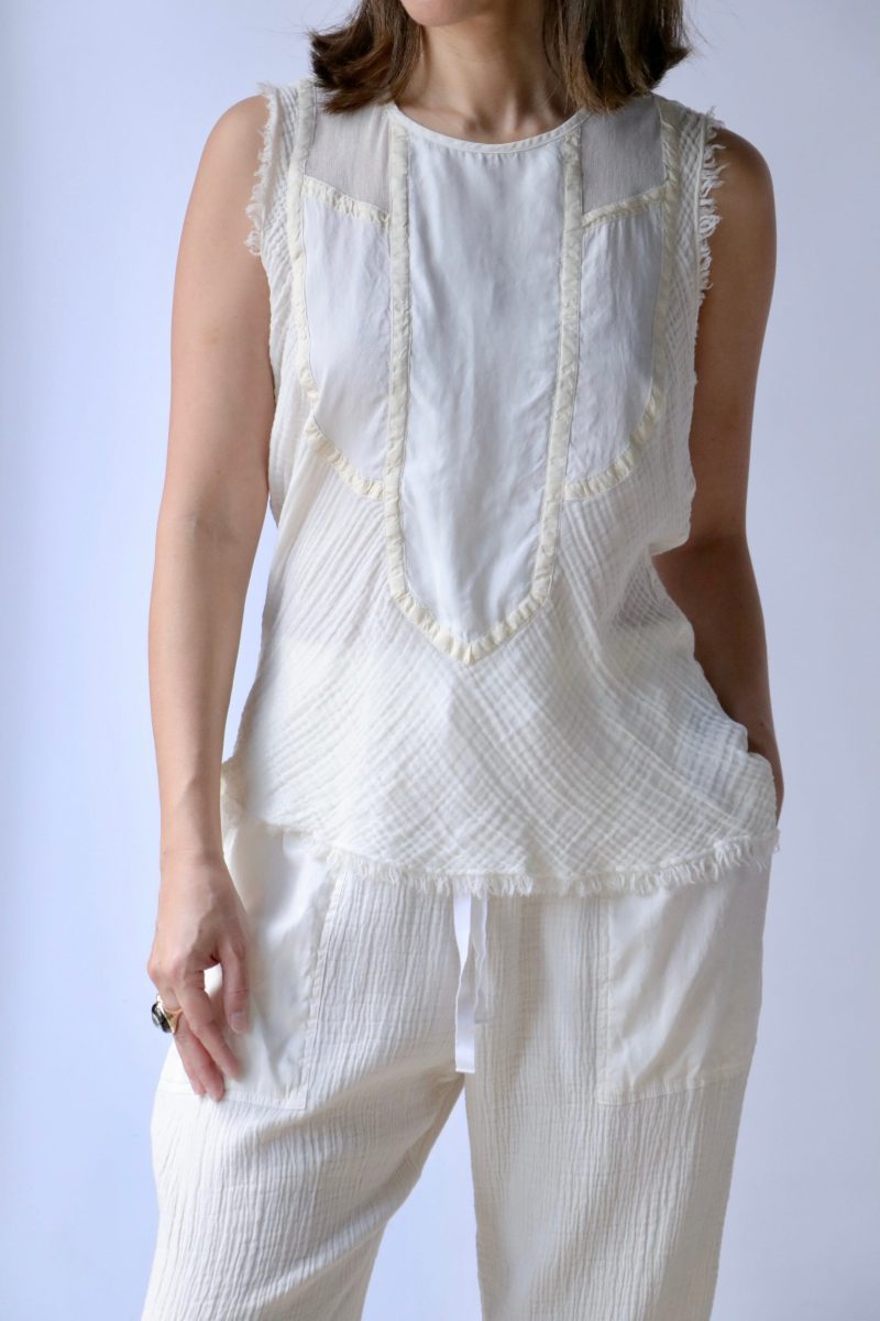 raquel allegra kampala top in dirty white tops blouses raquel allegra 336361