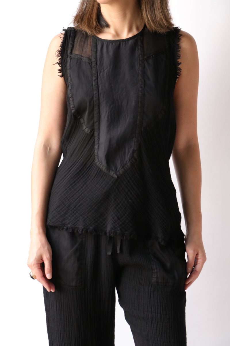 raquel allegra kampala top in faded black tops blouses raquel allegra 384852