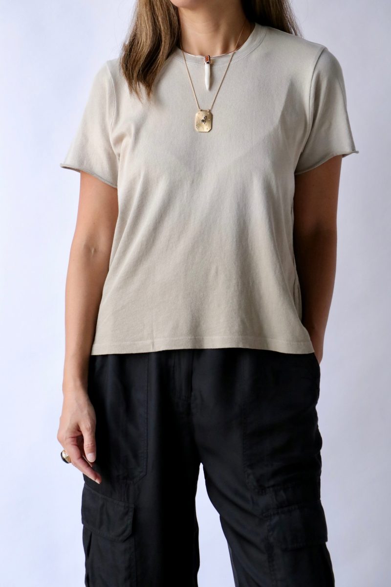 raquel allegra liana tee in faded sand t shirts tanks raquel allegra 770115