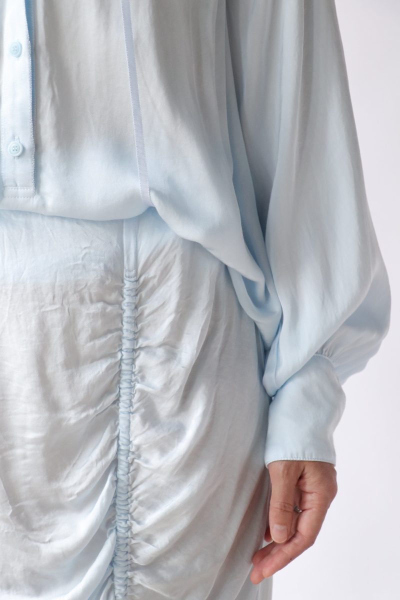 raquel allegra poet blouse in ice blue tops blouses raquel allegra 909322