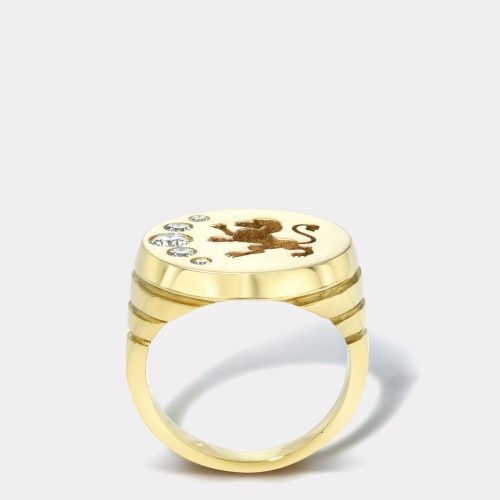 retrouvai lion diamond fantasy signet ring w diamonds jewelry retrouvai 325725