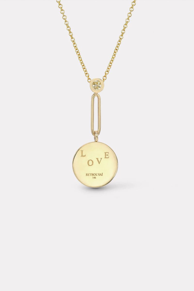 retrouvai mini love pendant on 18 drop loop chain jewelry retrouvai 672081