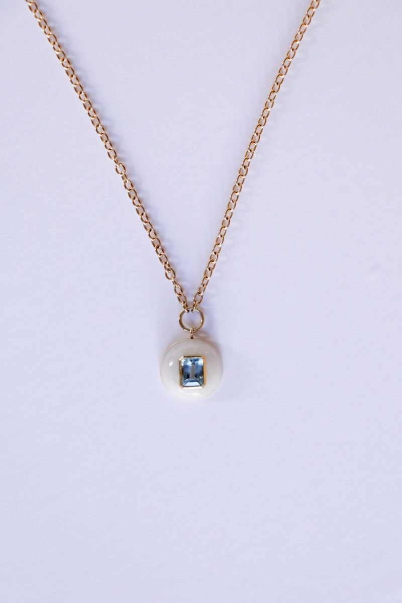 retrouvai small lollipop pendant aquamarine in white quartz jewelry retrouvai 793747