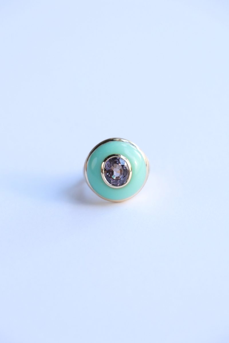 retrouvai small lollipop ring lavender spinel in chrysoprase jewelry retrouvai 317149