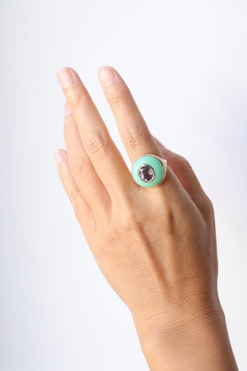 retrouvai small lollipop ring lavender spinel in chrysoprase jewelry retrouvai 534716