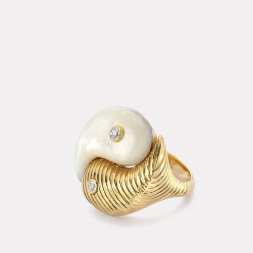 retrouvai tin yang ring in white mother of pearl jewelry retrouvai 165253