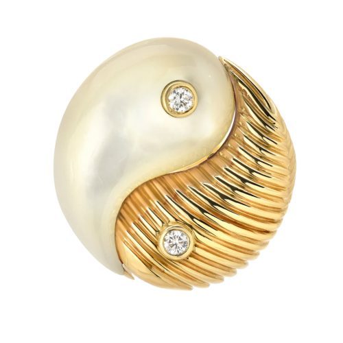 retrouvai tin yang ring in white mother of pearl jewelry retrouvai 675073