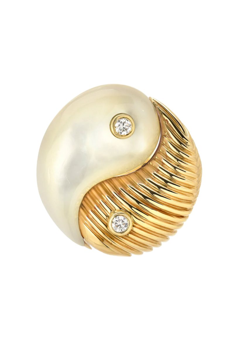 retrouvai tin yang ring in white mother of pearl jewelry retrouvai 675073