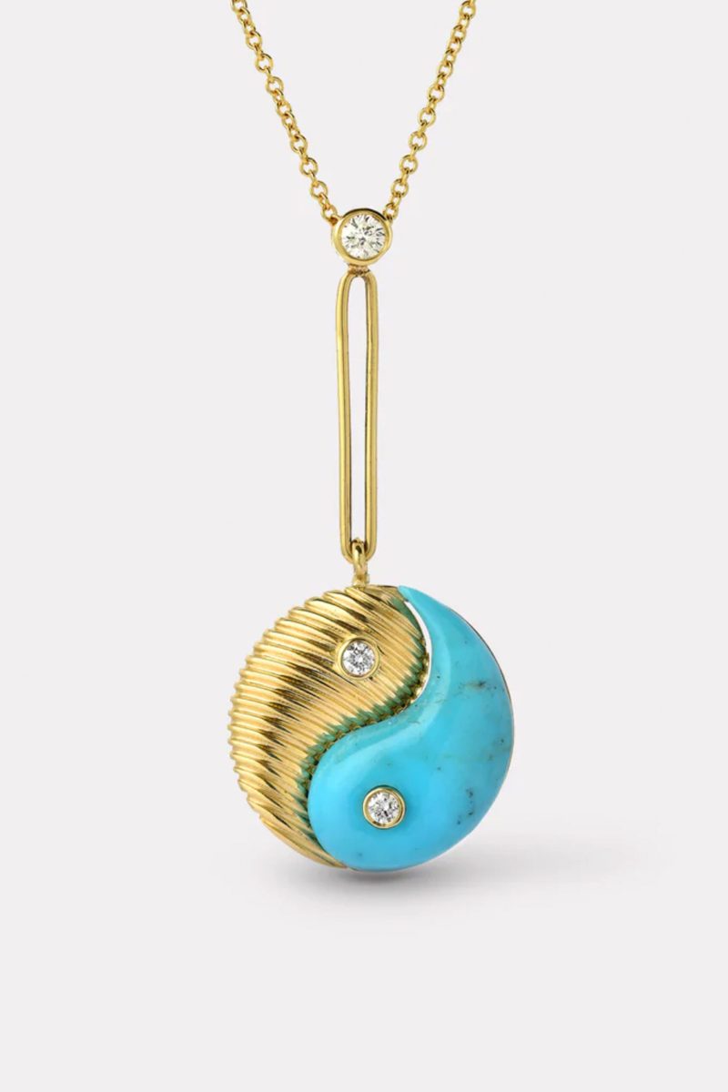 retrouvai yin yang pendant in turquoise jewelry retrouvai 177355