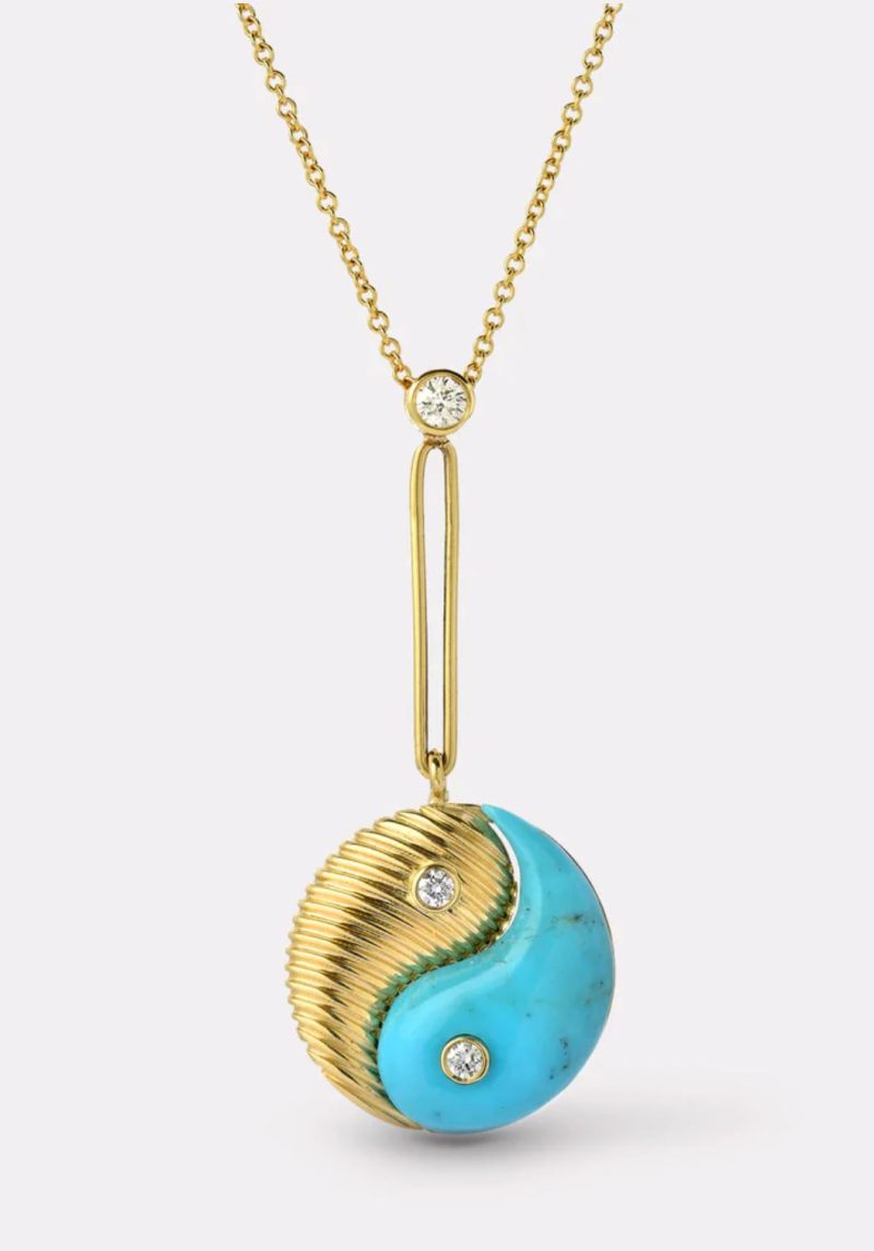 retrouvai yin yang pendant in turquoise jewelry retrouvai 951139