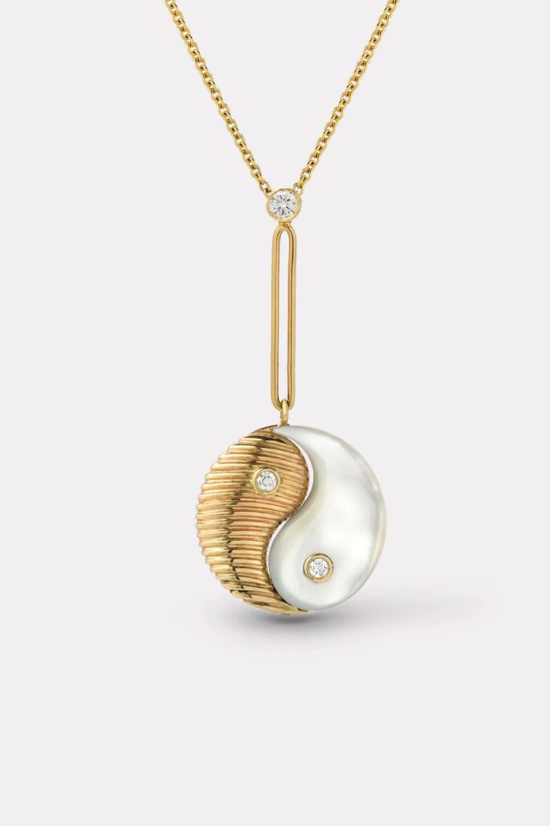 retrouvai yin yang pendant in white mother of pearl jewelry retrouvai 426263