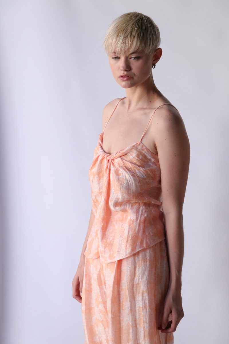 rosetta getty twist front camisole in peach tops blouses rosetta getty 256370