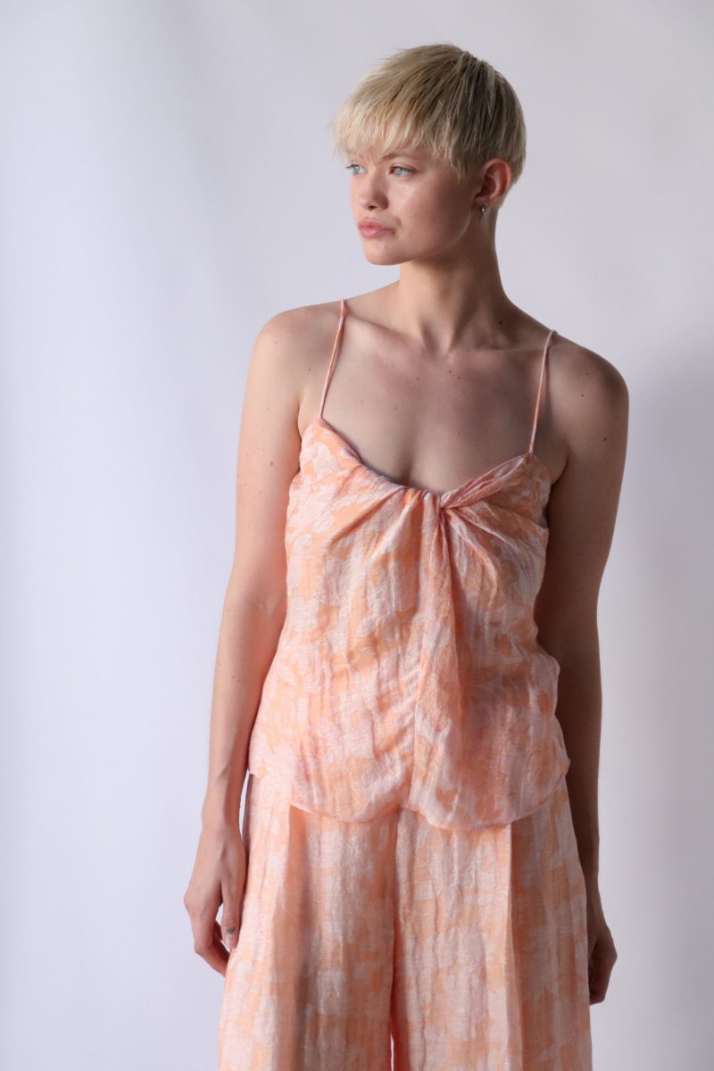 rosetta getty twist front camisole in peach tops blouses rosetta getty 375818