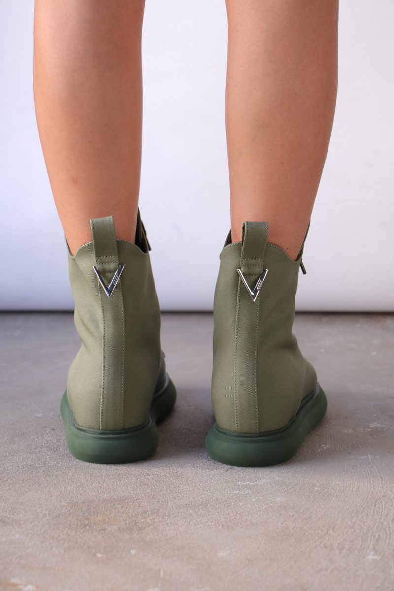 selene combat boots in military green shoes the attico 235478