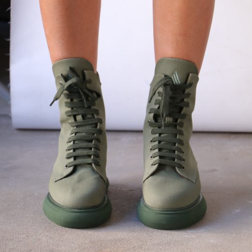 selene combat boots in military green shoes the attico 314976