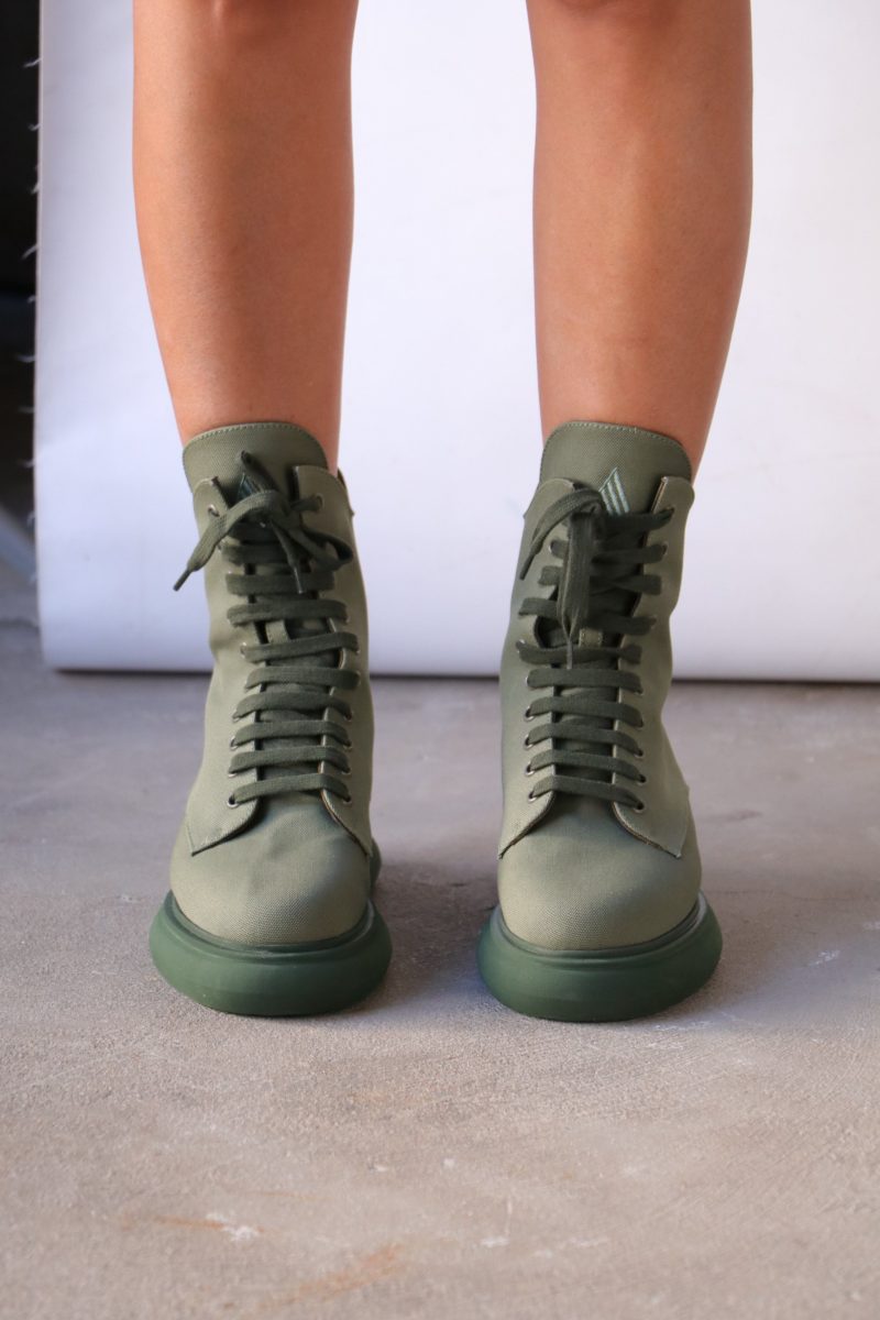 selene combat boots in military green shoes the attico 314976