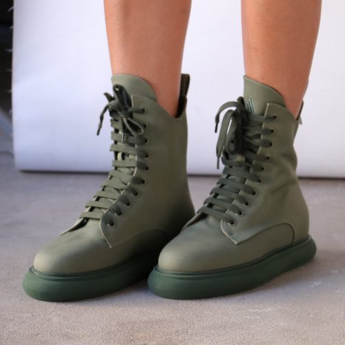 selene combat boots in military green shoes the attico 472179