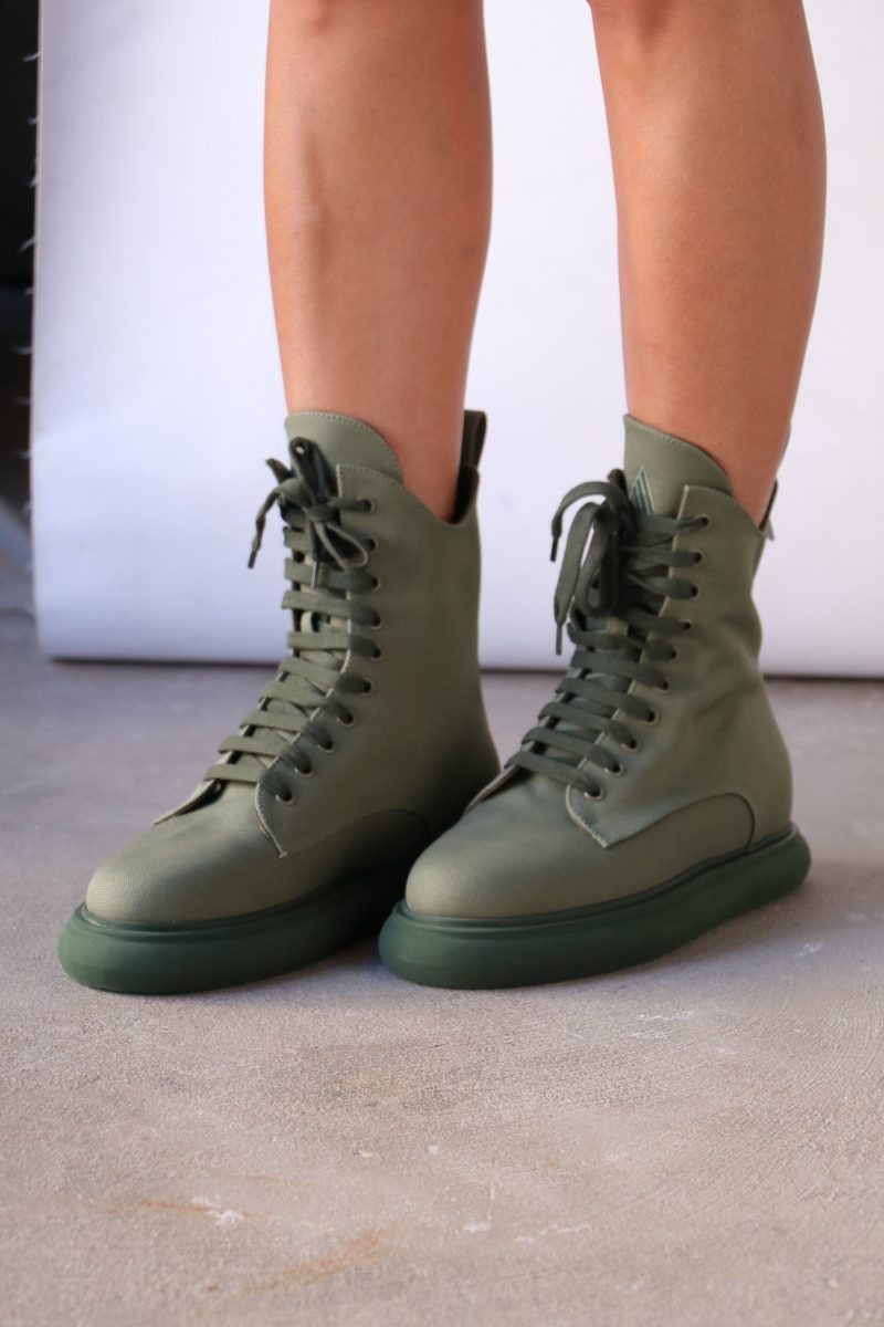 selene combat boots in military green shoes the attico 472179