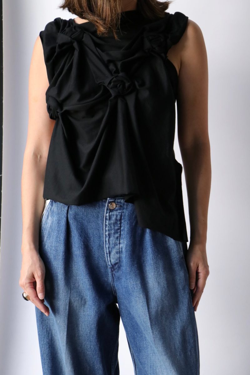 tanaka one peace flower tank in black tops blouses tanaka 378545